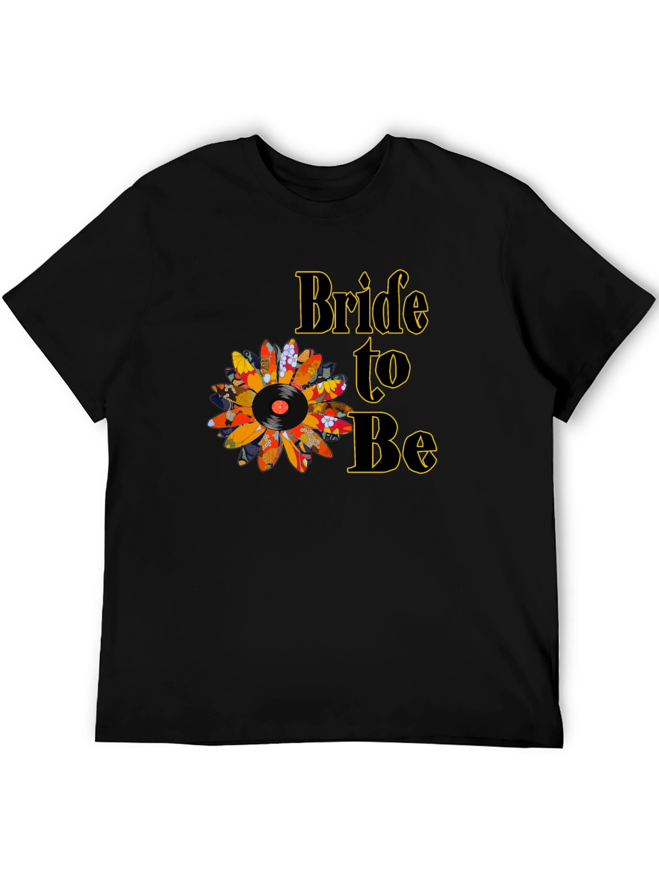 Bride to Be Sunflower Vinyl Record Graphic Tee