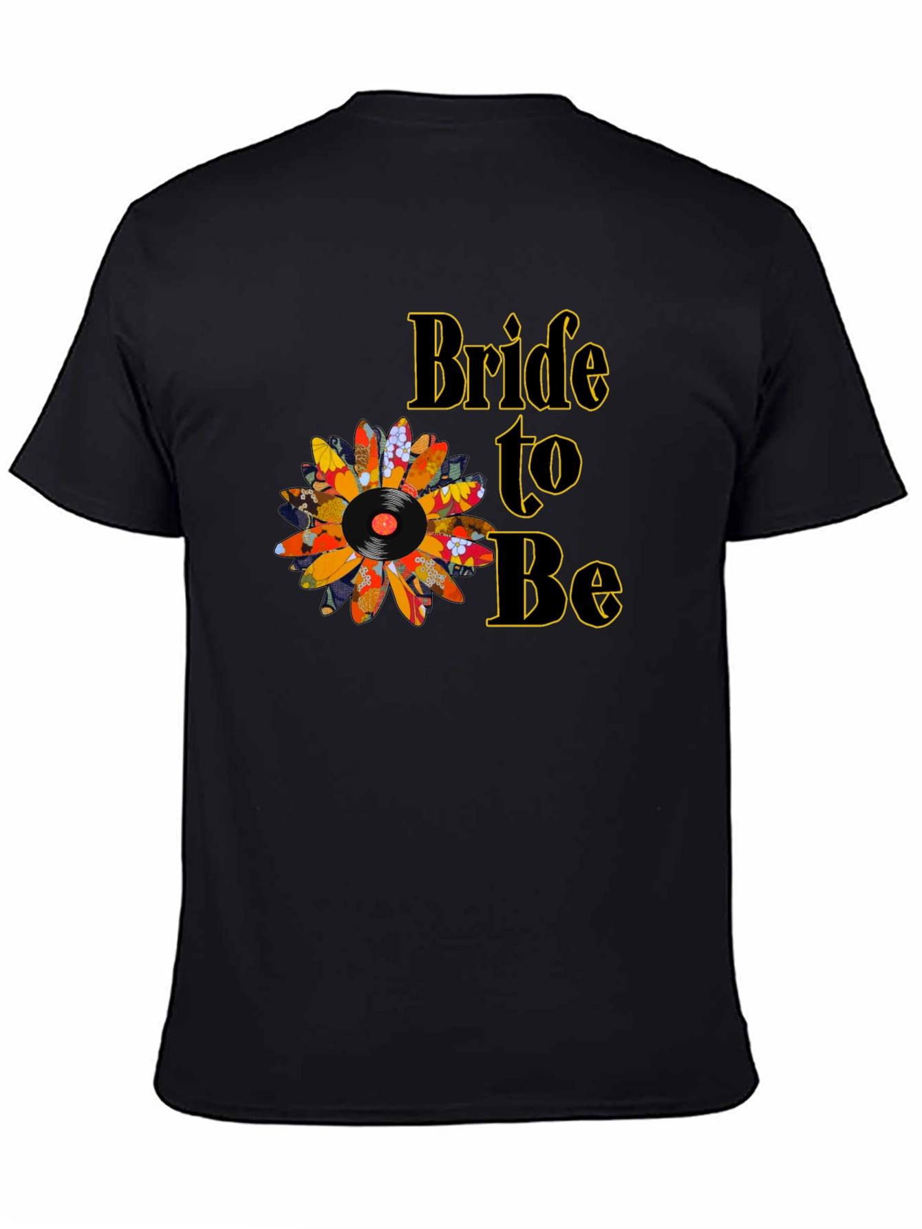 Bride to Be Sunflower Vinyl Record Graphic Tee