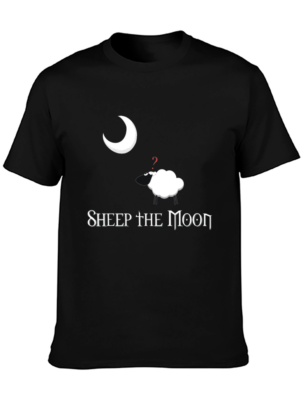 Sheep the Moon Black Graphic T-Shirt