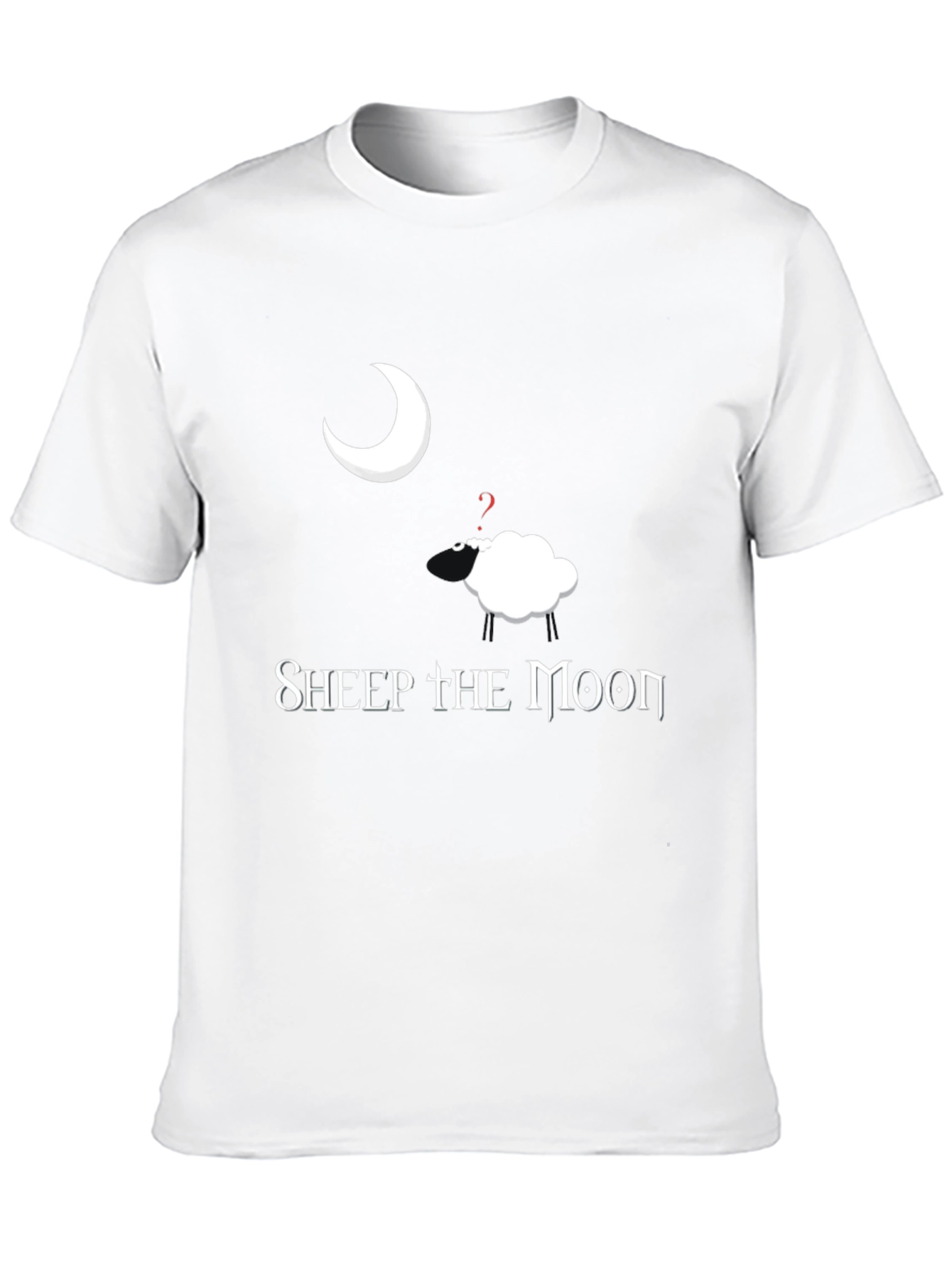 Sheep the Moon Black Graphic T-Shirt