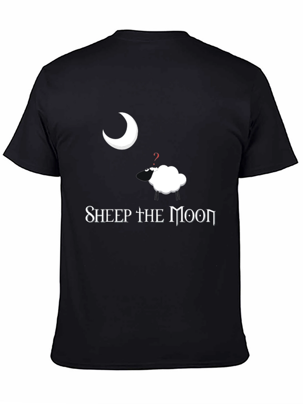 Sheep the Moon Black Graphic T-Shirt
