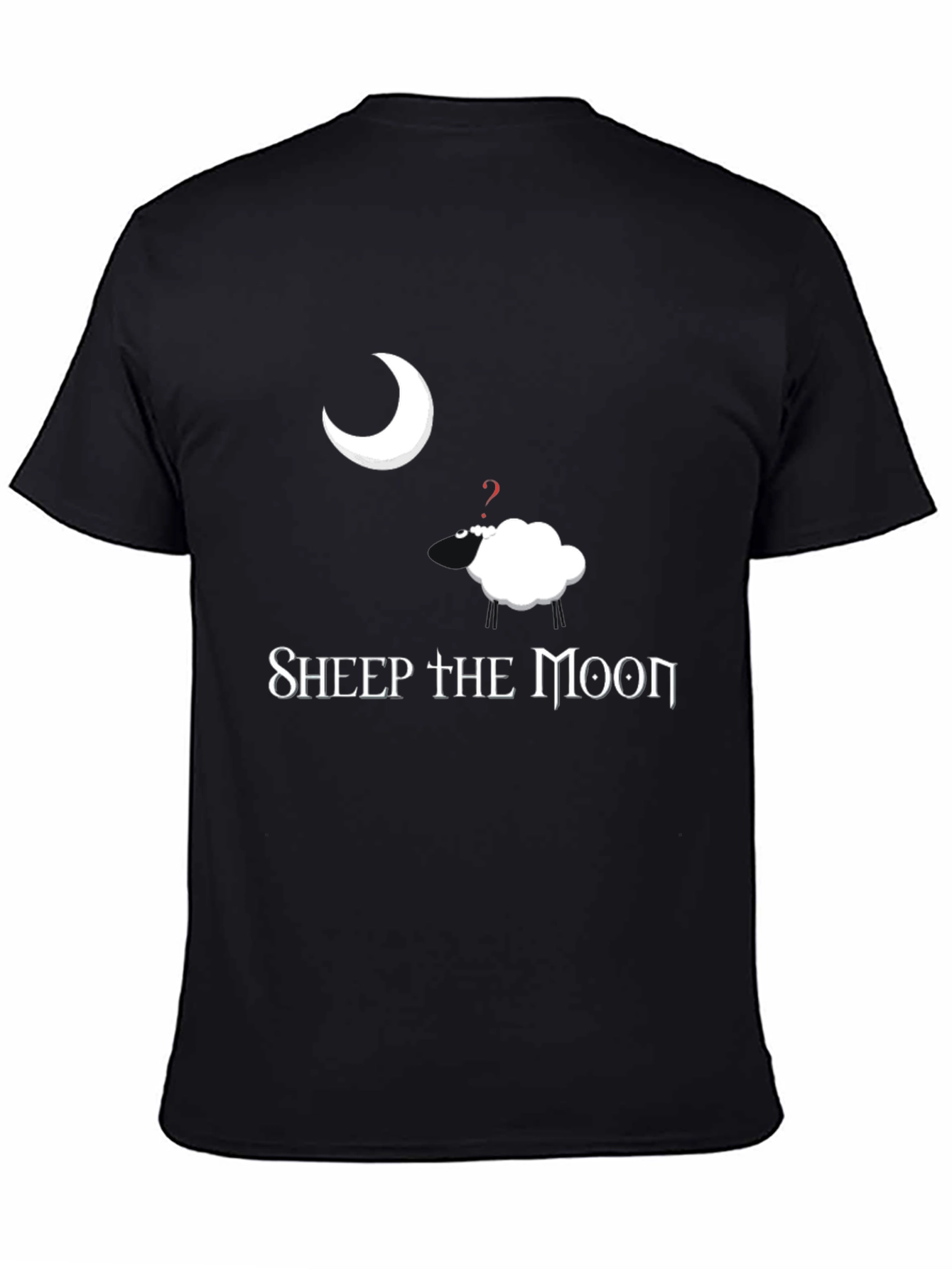 Sheep the Moon Black Graphic T-Shirt