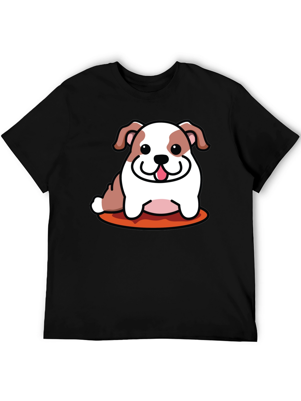 Cartoon Bulldog Graphic Tee - Black Unisex Shirt