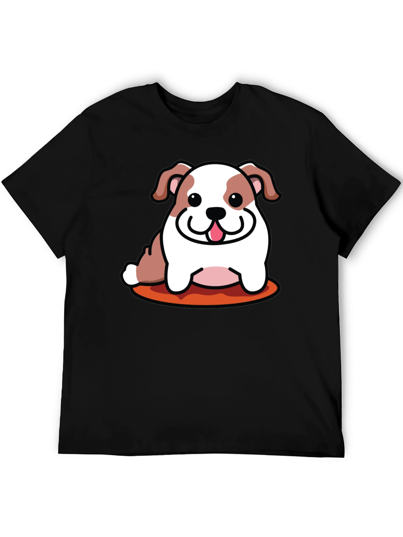Cartoon Bulldog Graphic Tee - Black Unisex Shirt