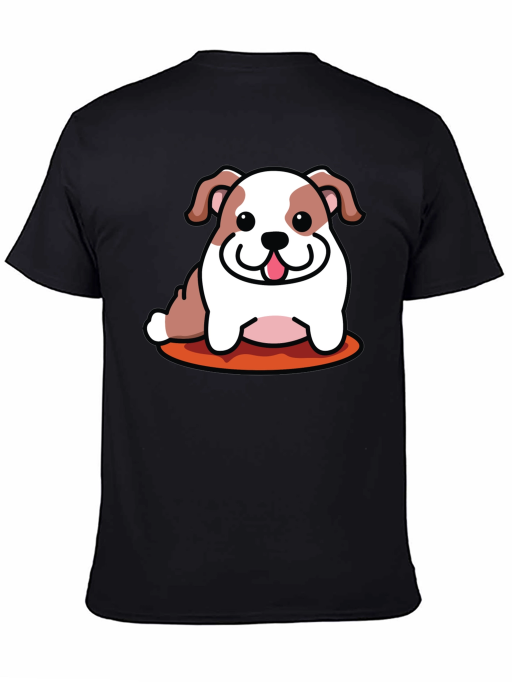 Cartoon Bulldog Graphic Tee - Black Unisex Shirt