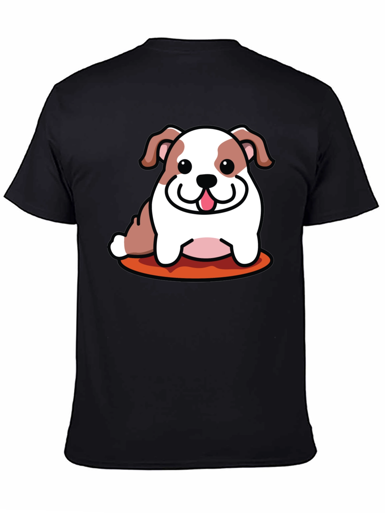 Cartoon Bulldog Graphic Tee - Black Unisex Shirt