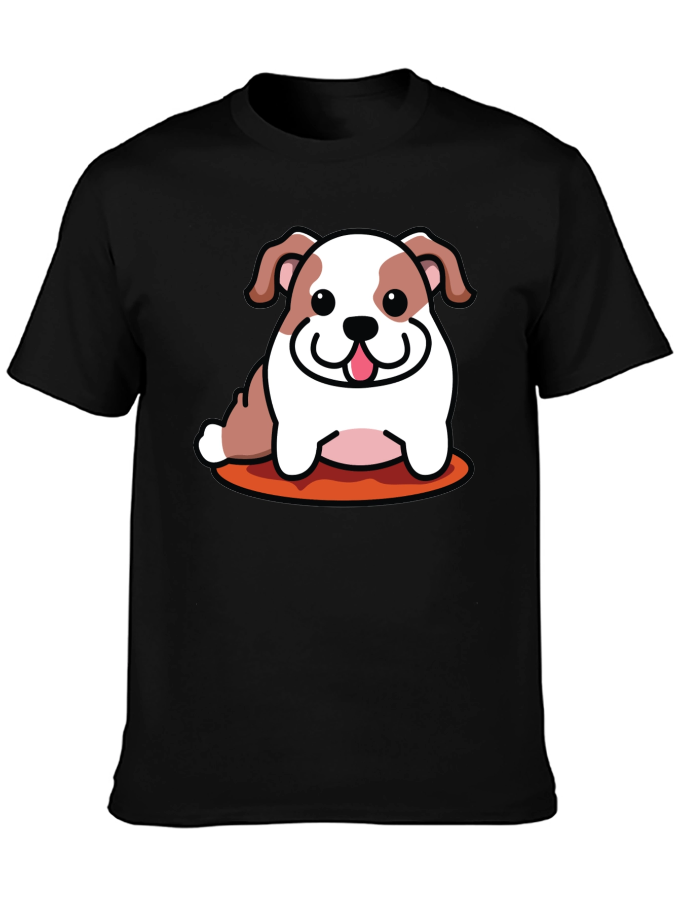 Cartoon Bulldog Graphic Tee - Black Unisex Shirt