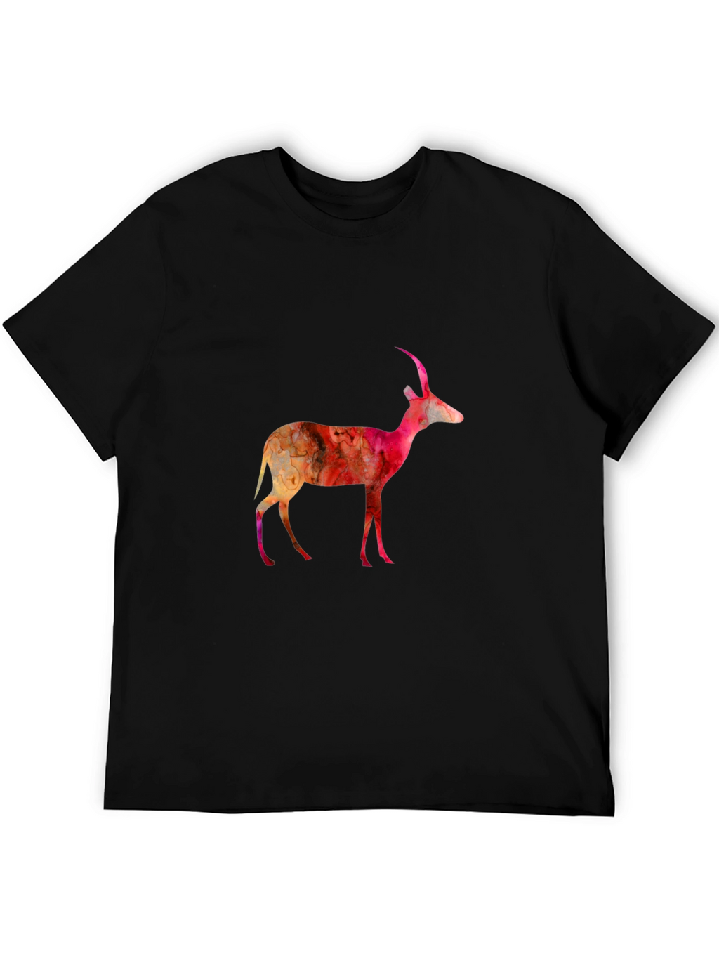 Abstract Antelope Graphic Tee - Black