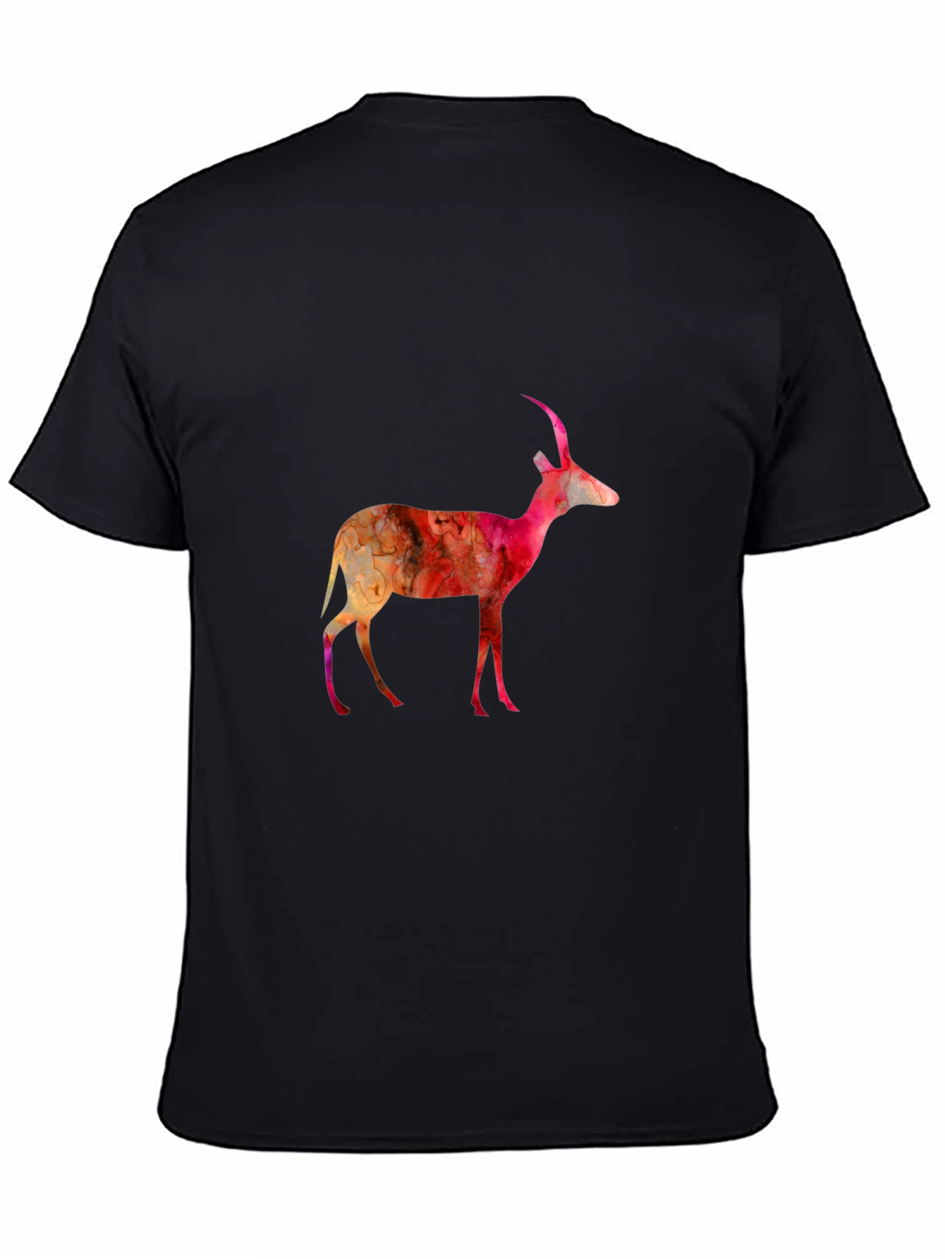 Abstract Antelope Graphic Tee - Black