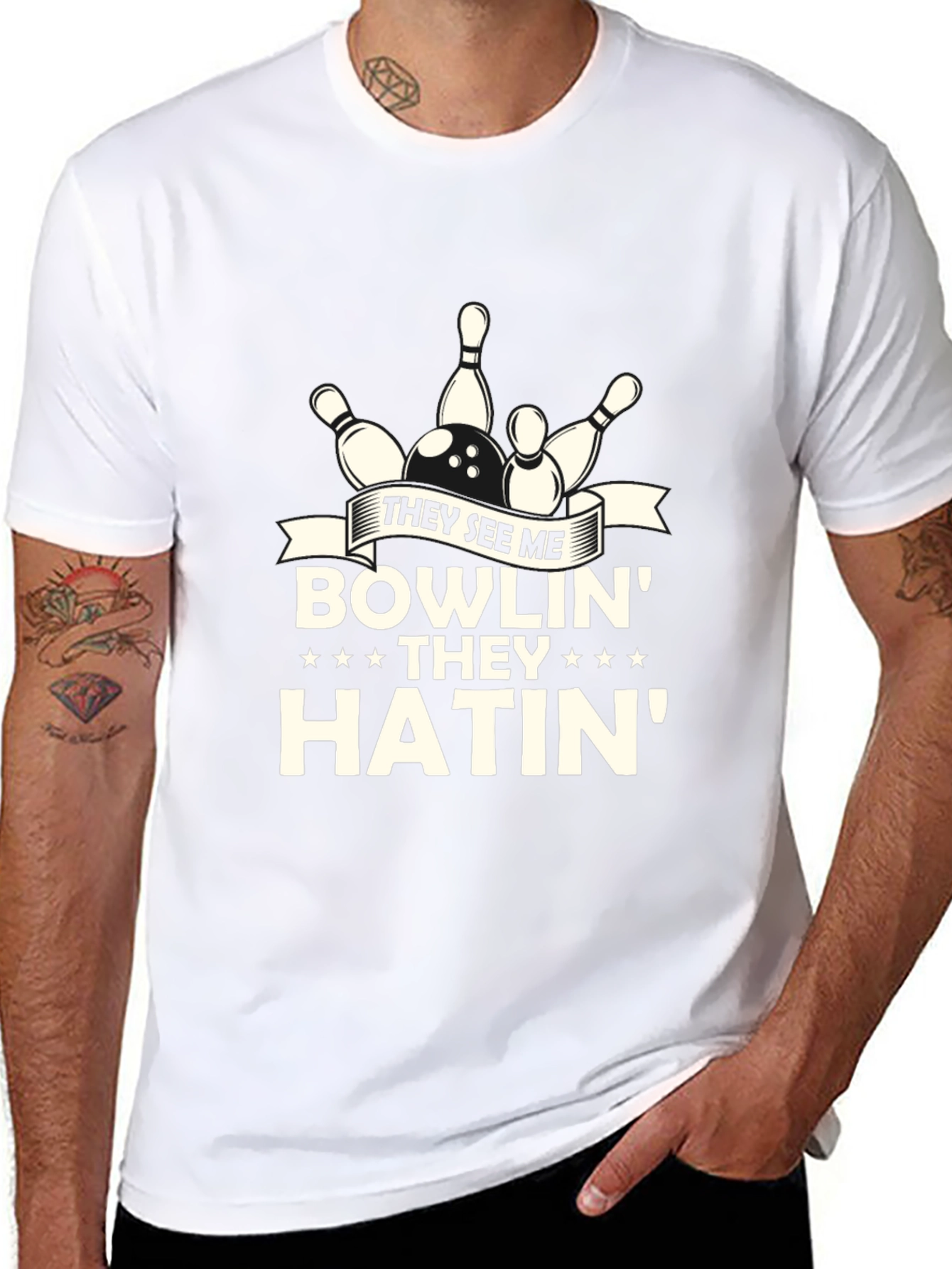 They See Me Bowlin Hatin Graphic T-Shirt