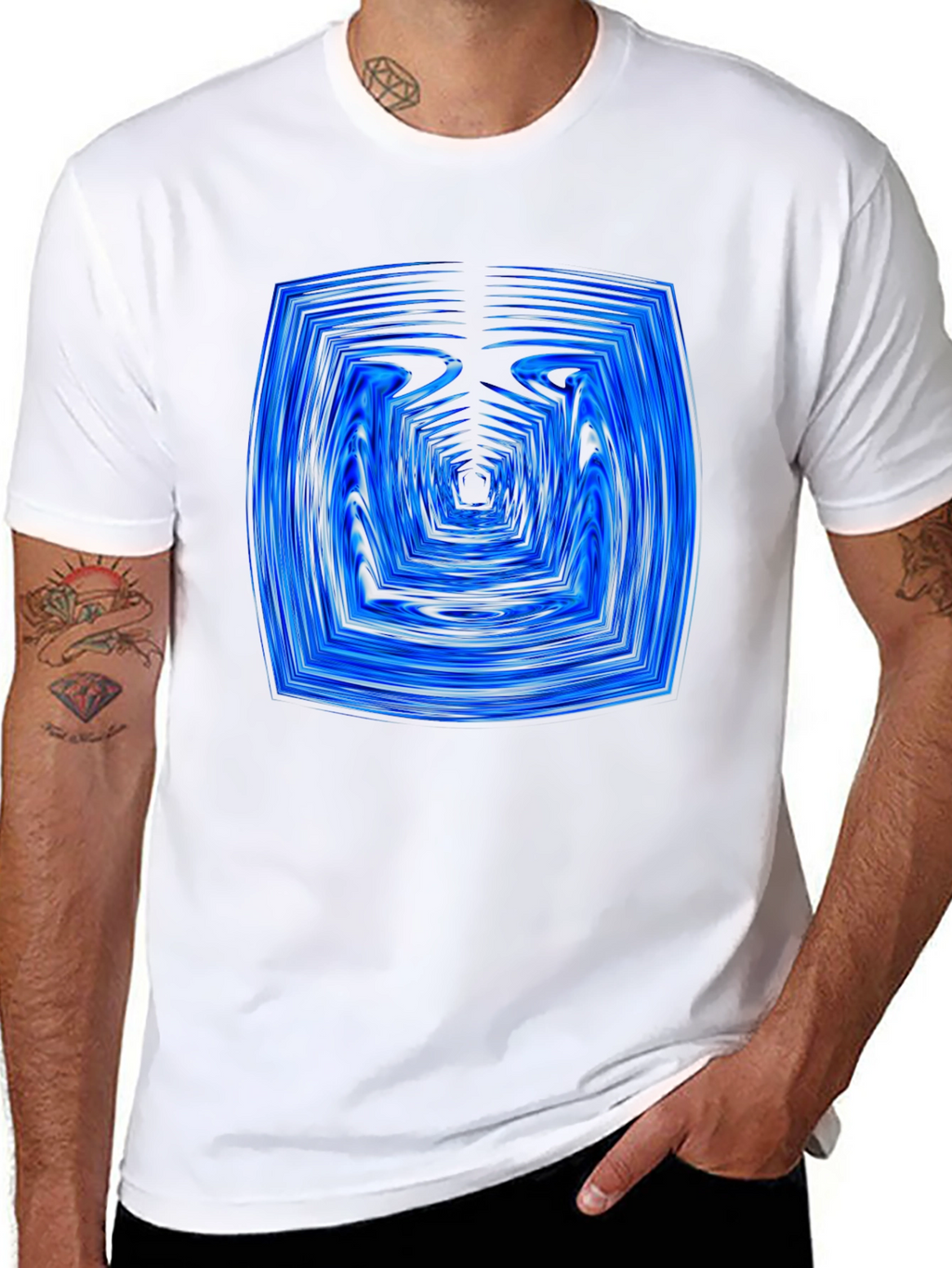 Abstract Tunnel Graphic Tee - Modern Black T-Shirt