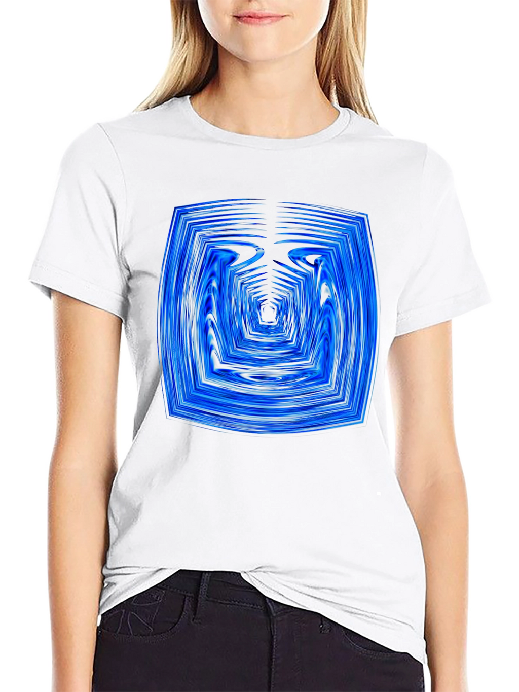Abstract Tunnel Graphic Tee - Modern Black T-Shirt