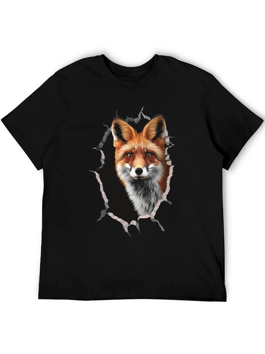 Fox Graphic Print Tee - Mens Black T-Shirt