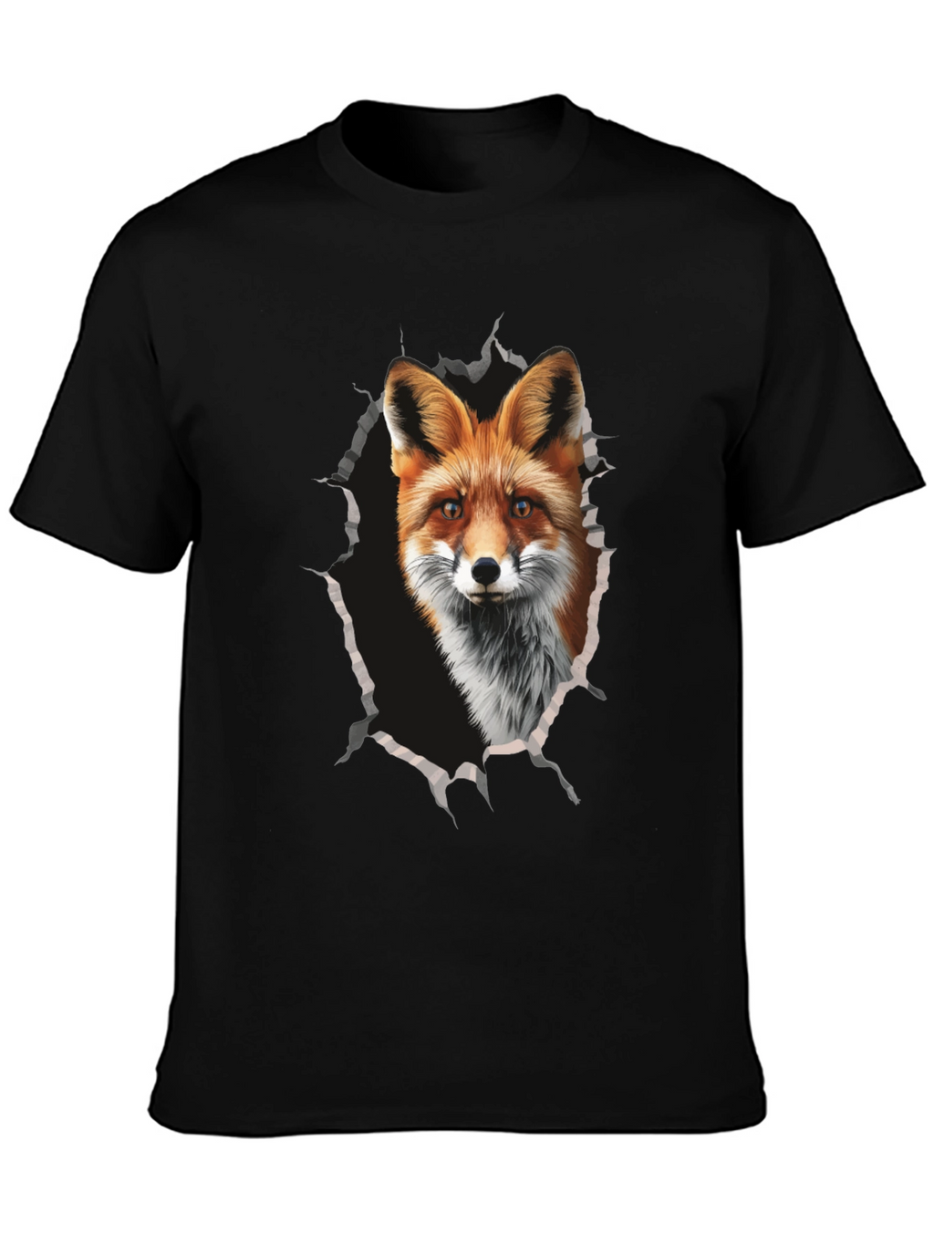 Fox Graphic Print Tee - Mens Black T-Shirt