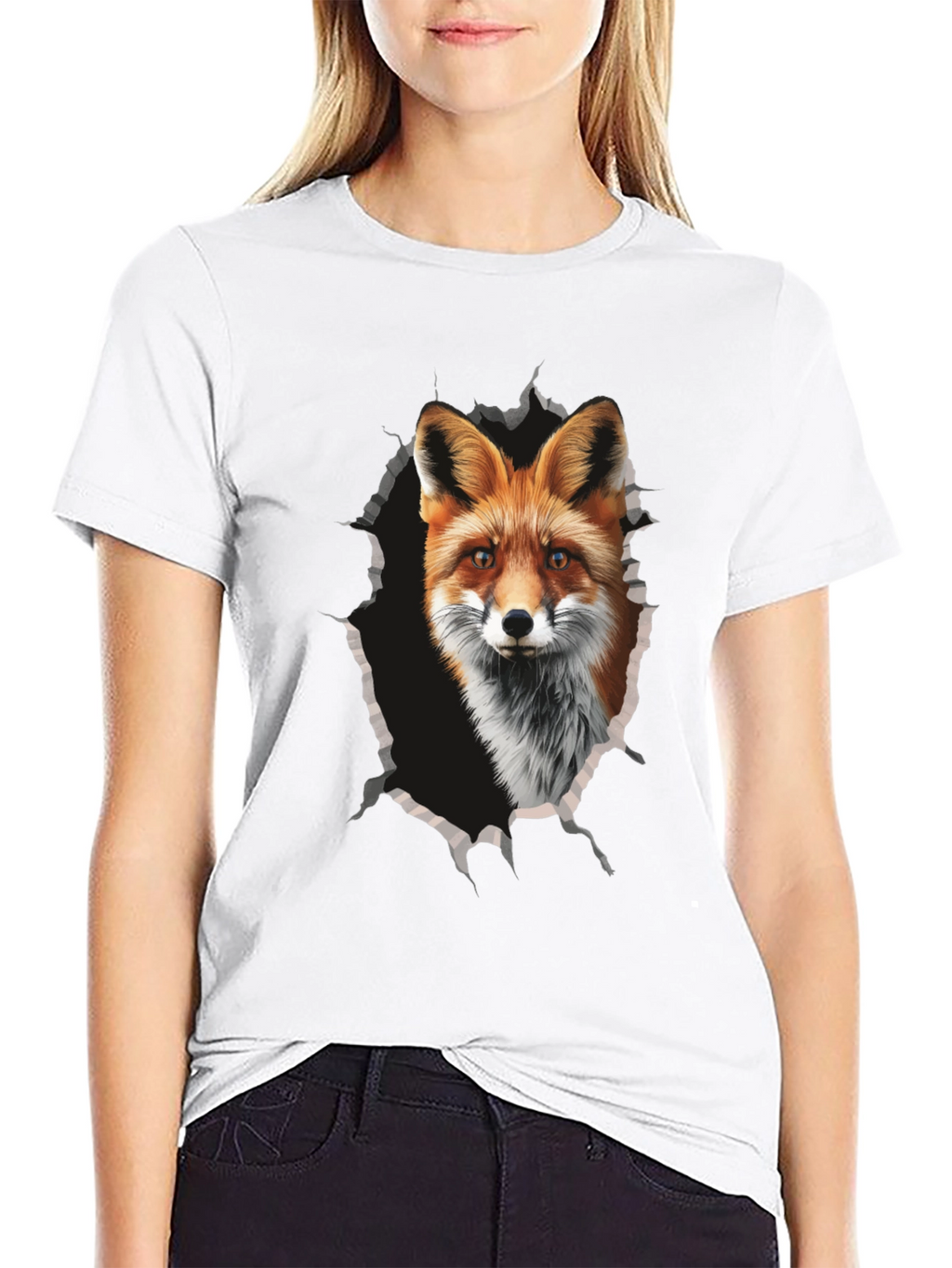 Fox Graphic Print Tee - Mens Black T-Shirt