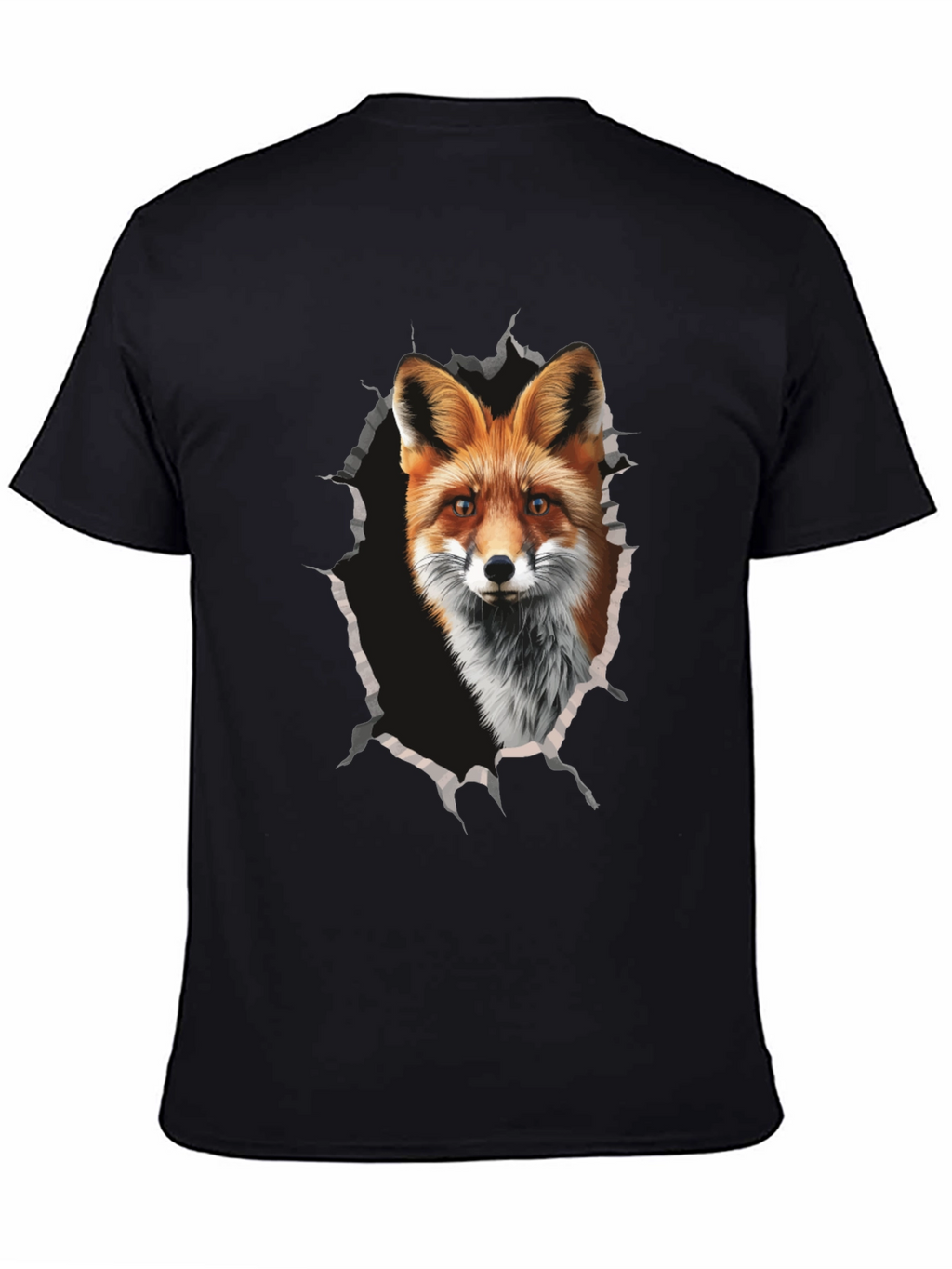 Fox Graphic Print Tee - Mens Black T-Shirt