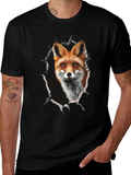 Fox Graphic Print Tee - Mens Black T-Shirt