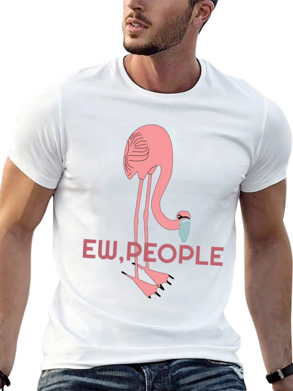 Ew People Flamingo Graphic Tee - Black