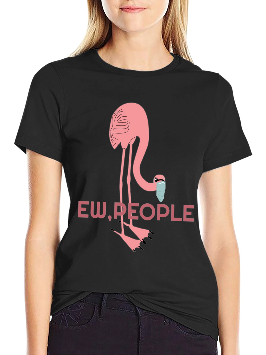 Ew People Flamingo Graphic Tee - Black