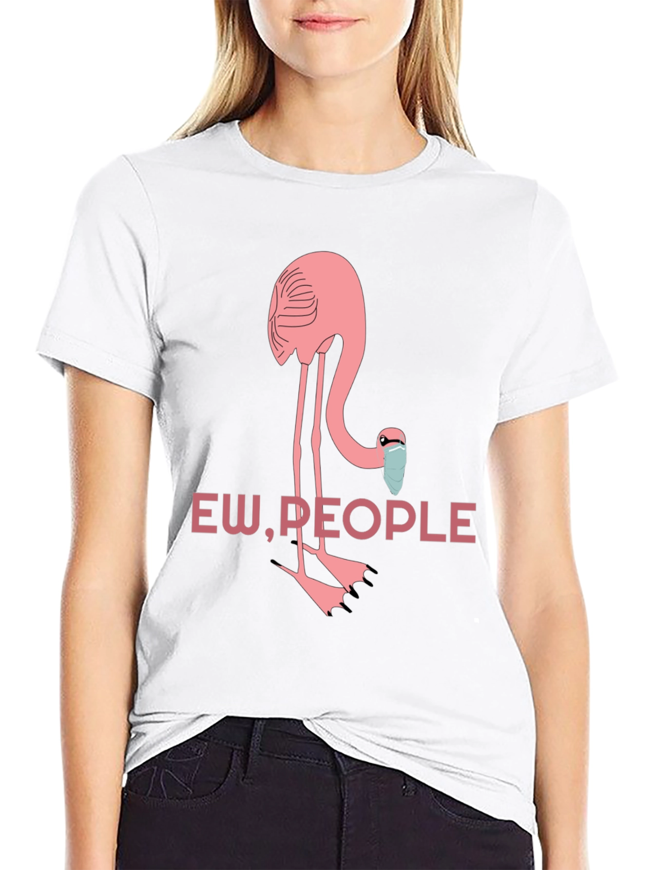 Ew People Flamingo Graphic Tee - Black