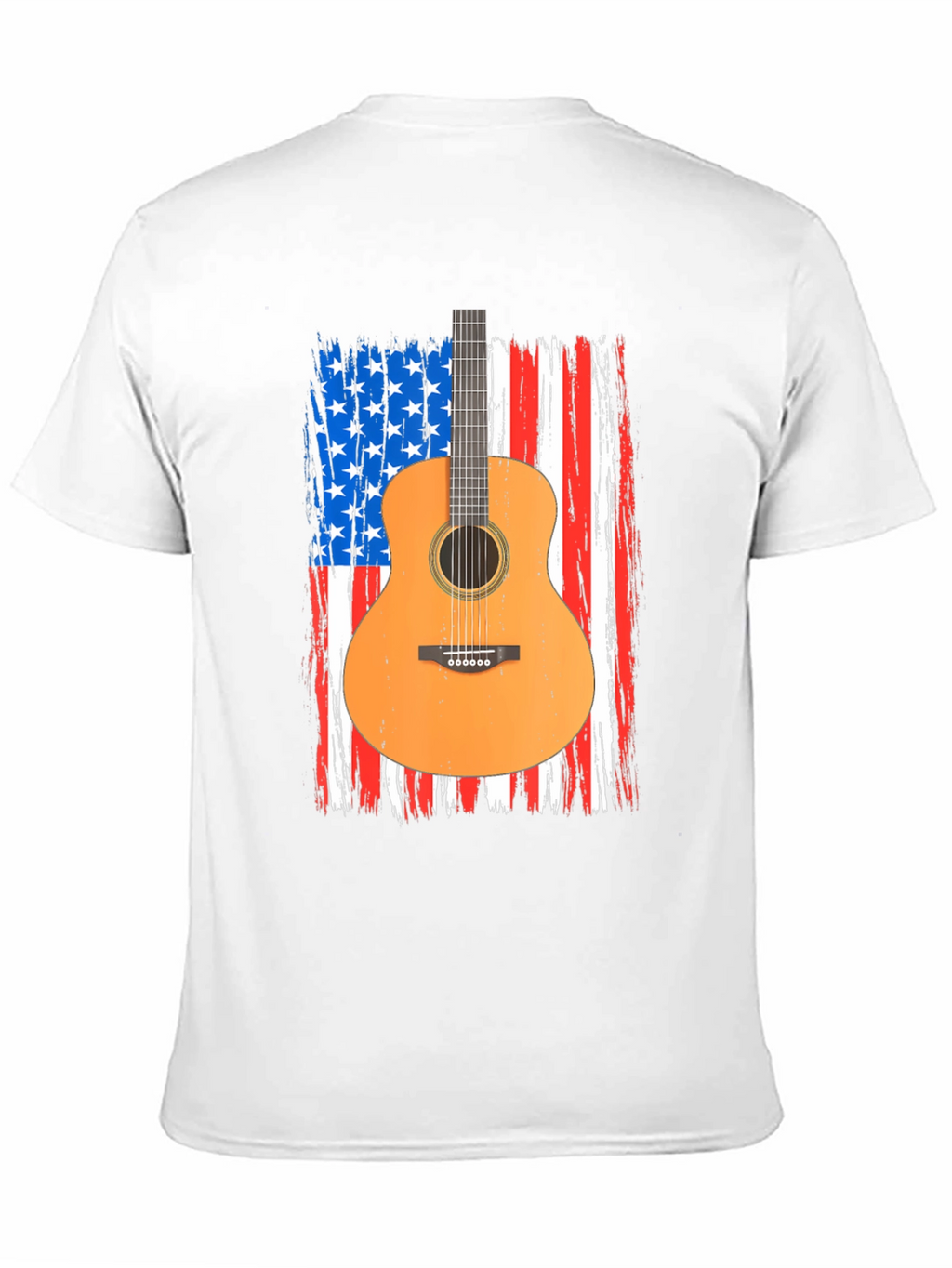 American Flag Guitar T-Shirt - Patriotic Music Tee