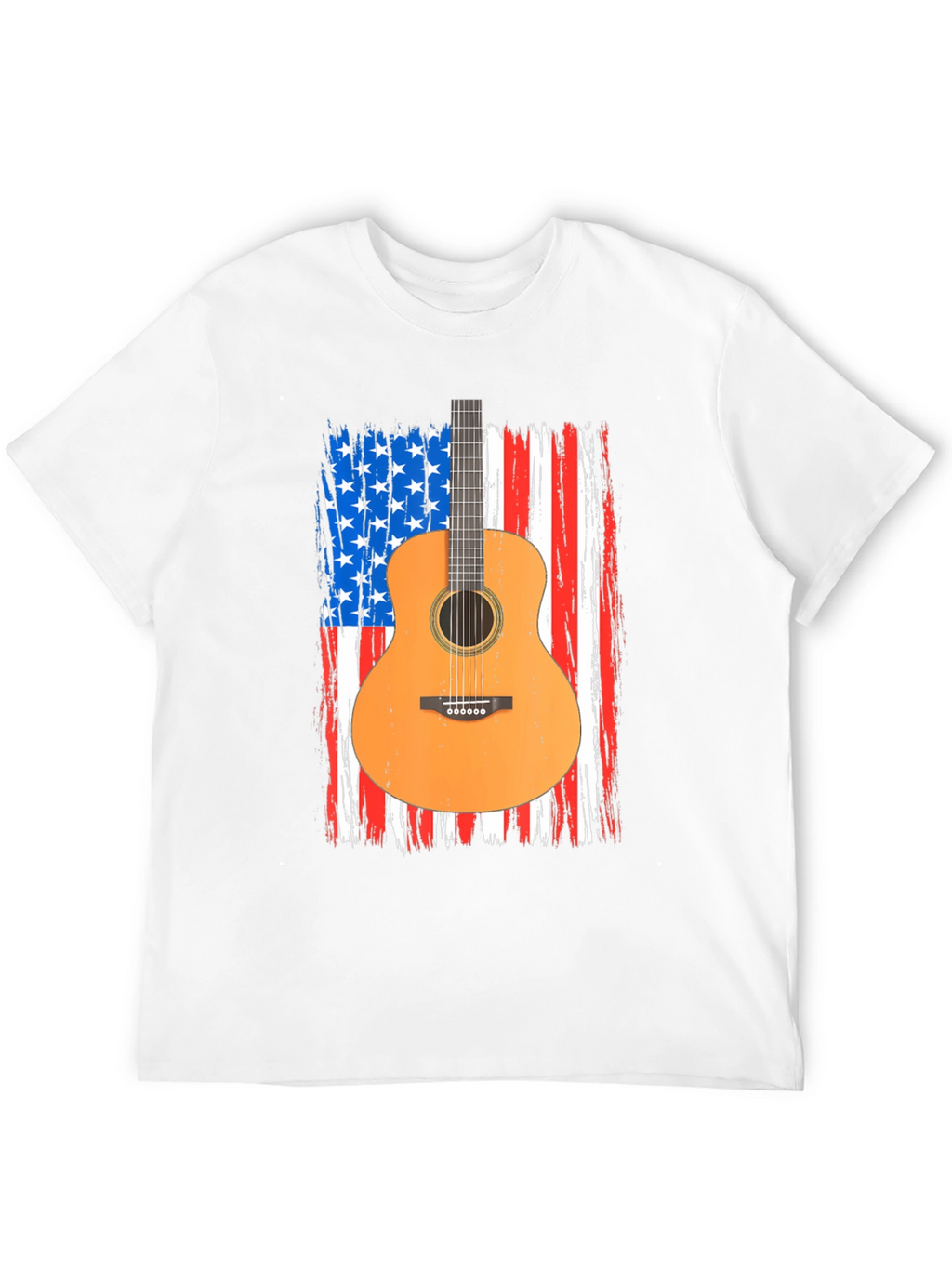 American Flag Guitar T-Shirt - Patriotic Music Tee