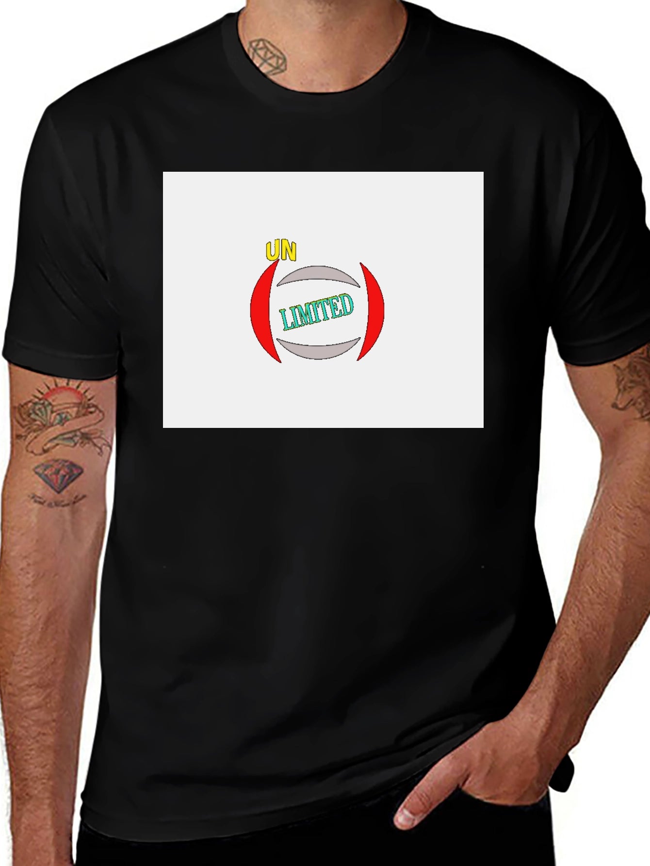 Unlimited Graphic Print Black T-Shirt