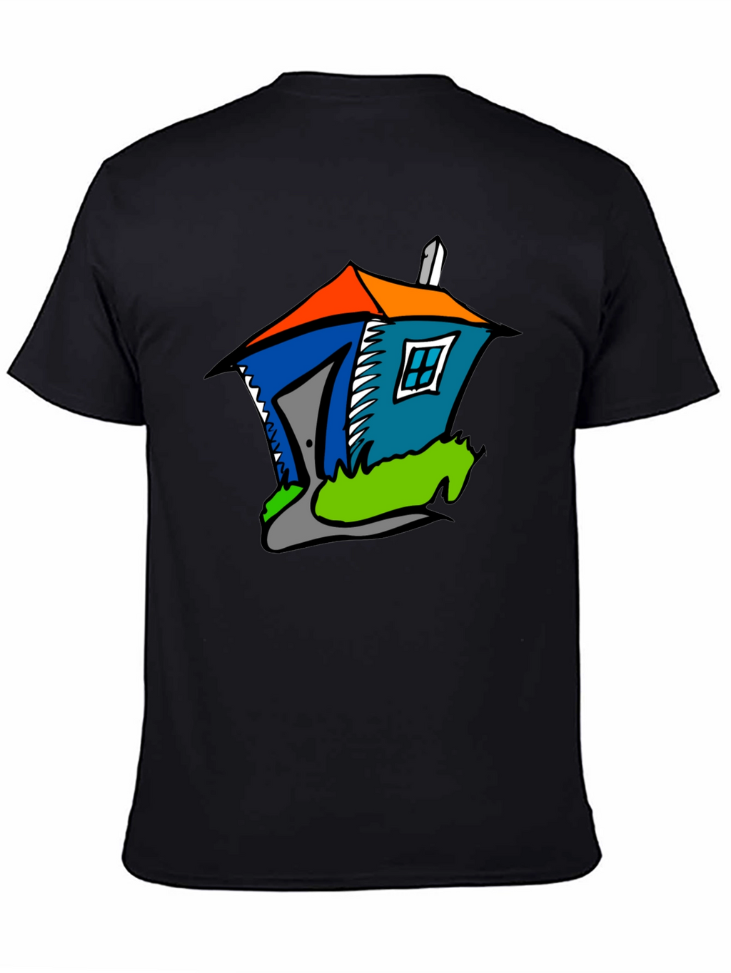 Cartoon House Graphic T-Shirt - Unisex Cotton Tee