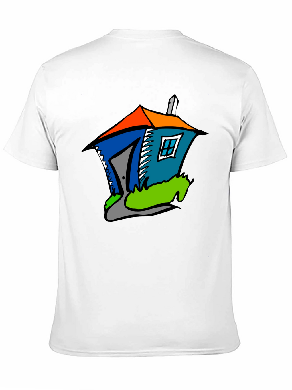 Cartoon House Graphic T-Shirt - Unisex Cotton Tee