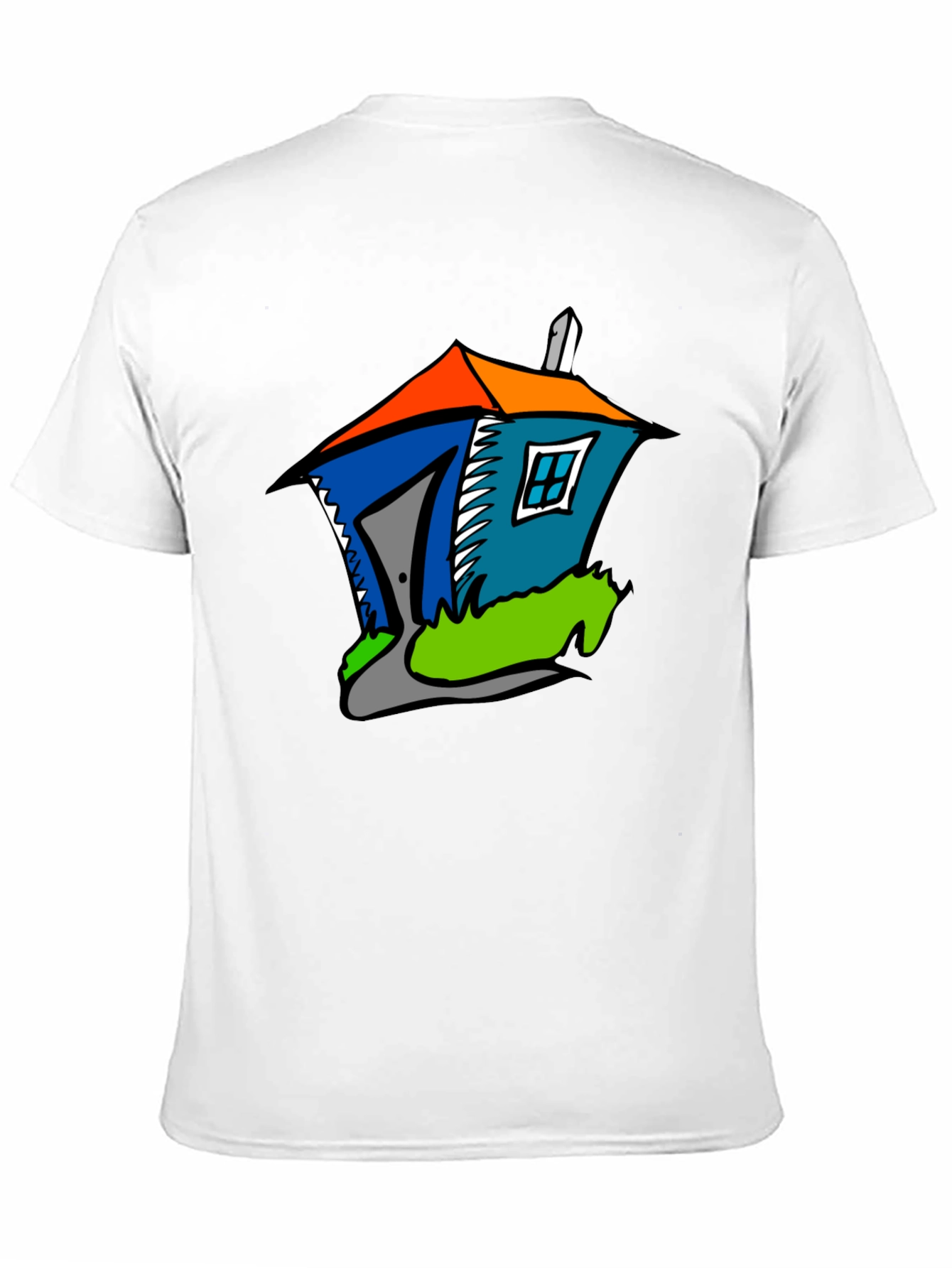 Cartoon House Graphic T-Shirt - Unisex Cotton Tee