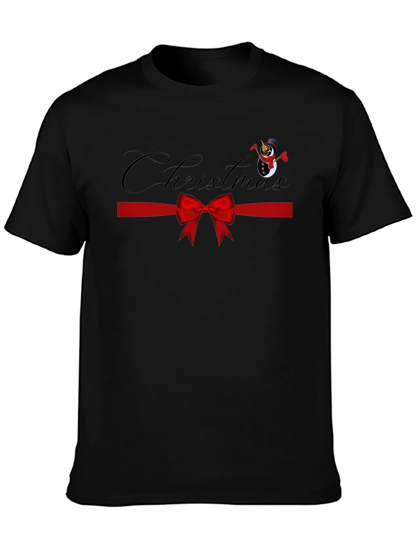Christmas Snowman Bow Graphic Tee