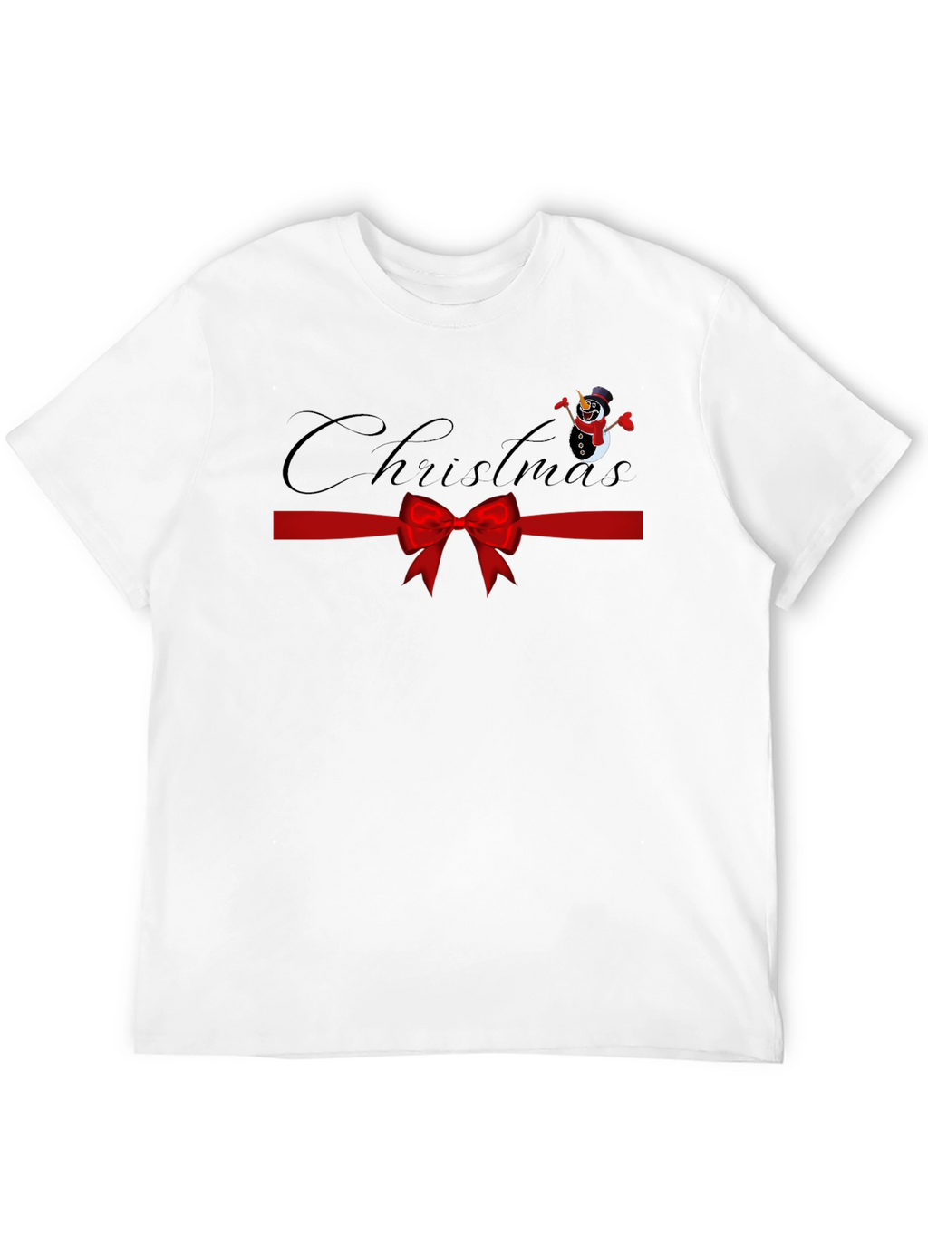Christmas Snowman Bow Graphic Tee