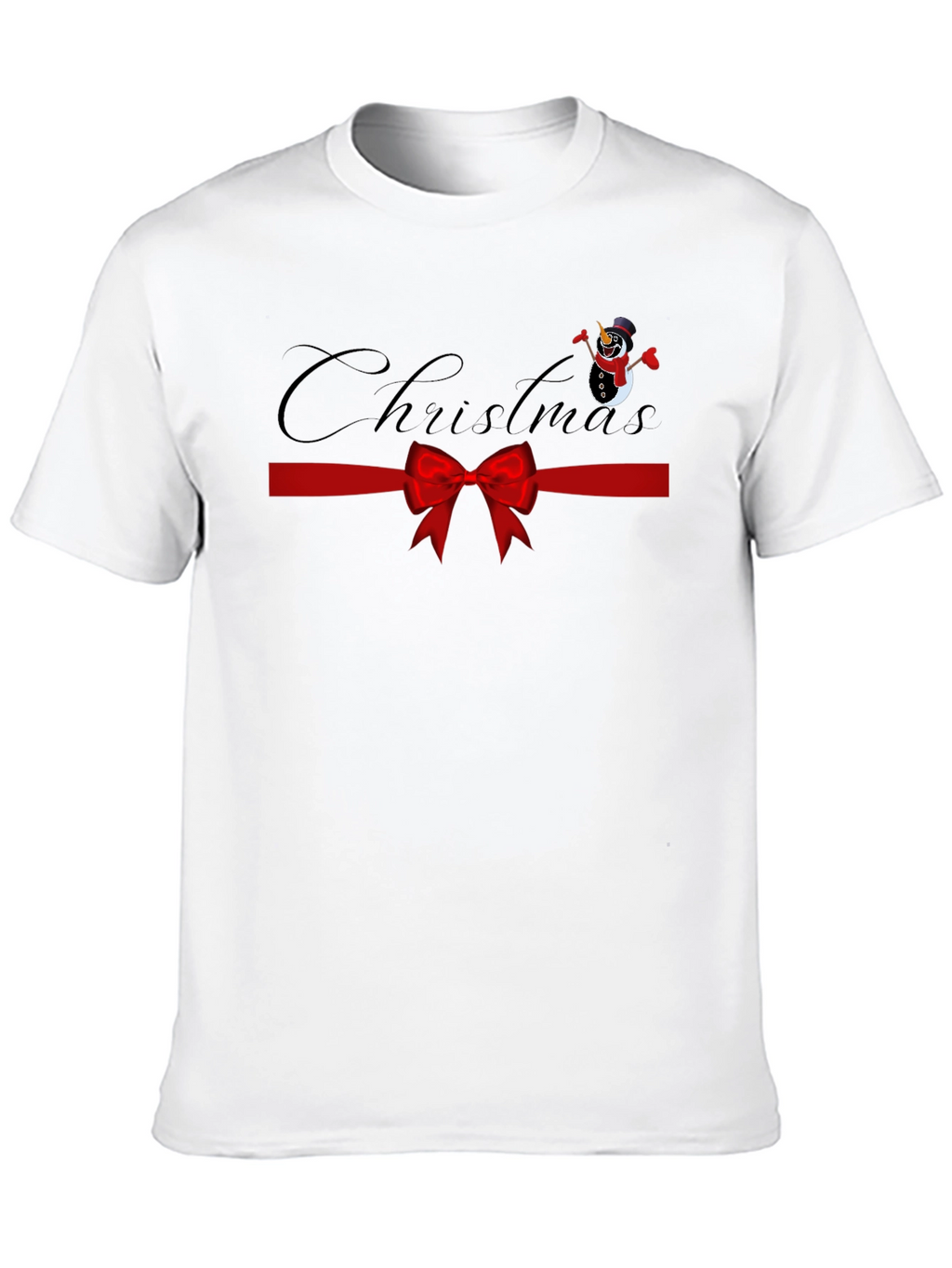 Christmas Snowman Bow Graphic Tee
