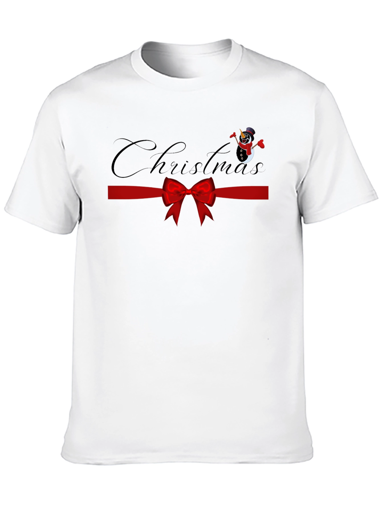 Christmas Snowman Bow Graphic Tee