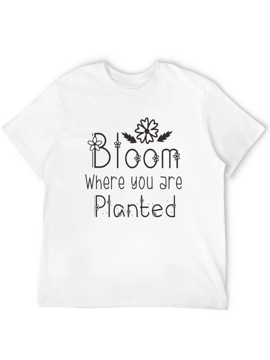 Bloom Where You Are Planted Black Tee