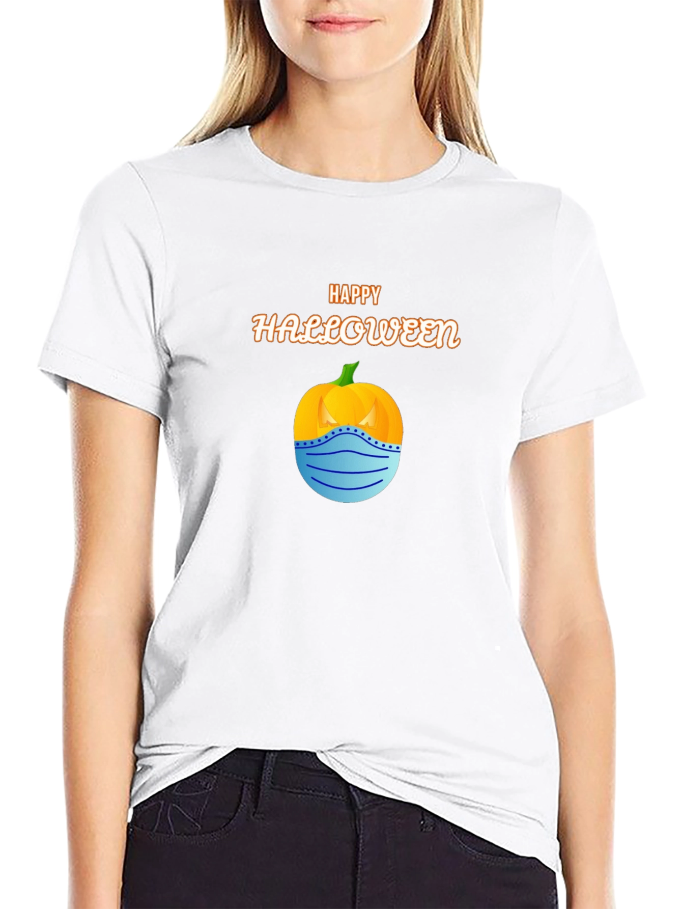Happy Halloween Pumpkin Mask T-Shirt
