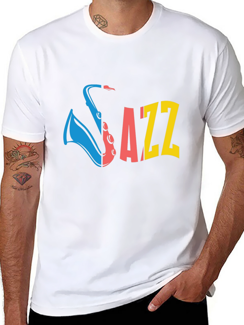 JAZZ Saxophone Graphic T-Shirt - Black