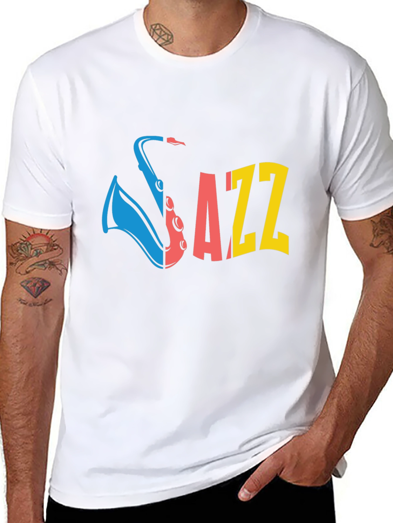 JAZZ Saxophone Graphic T-Shirt - Black