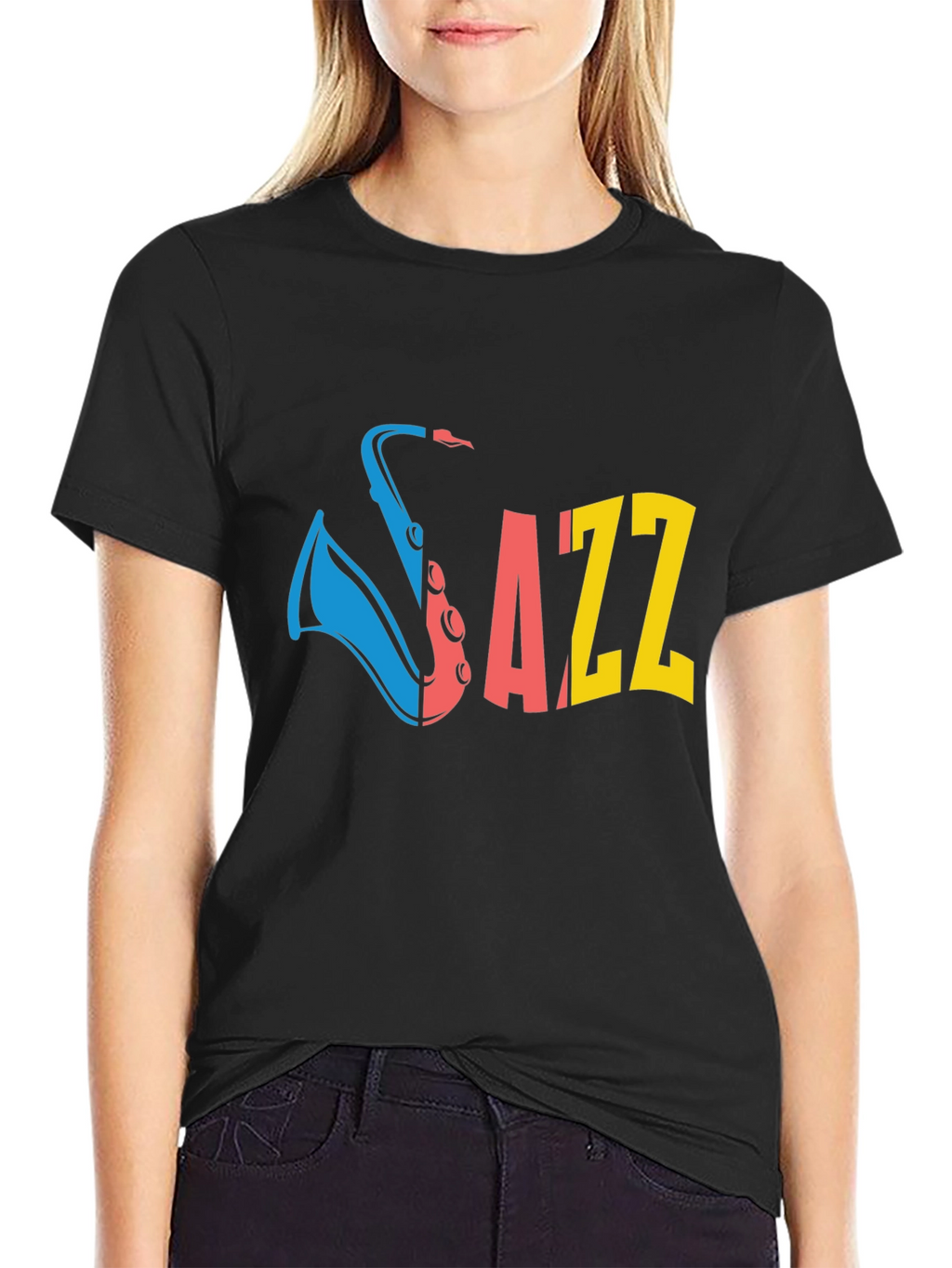 JAZZ Saxophone Graphic T-Shirt - Black
