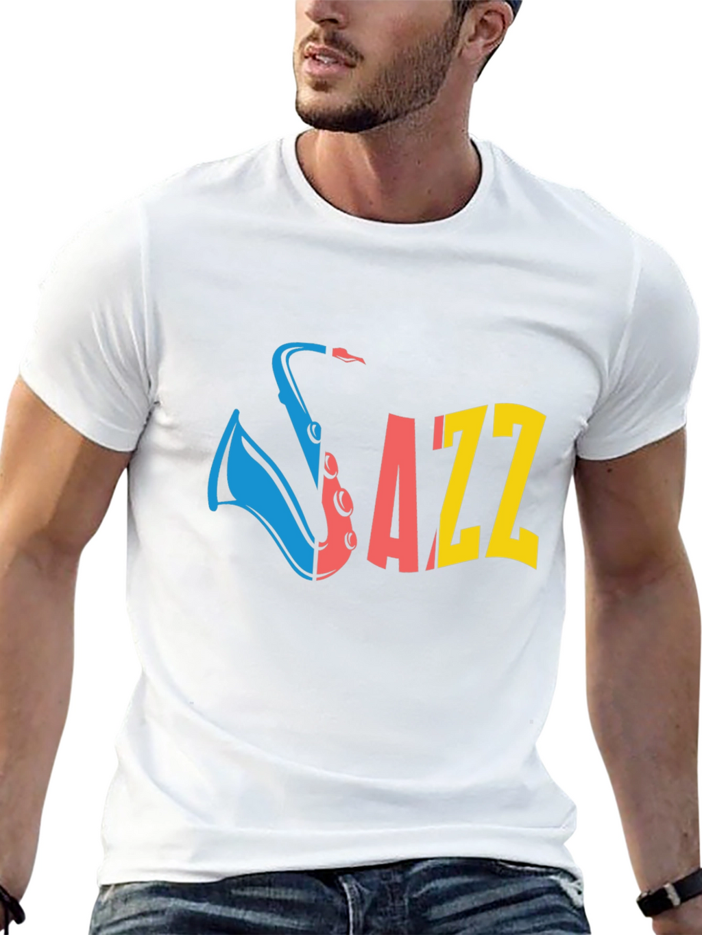 JAZZ Saxophone Graphic T-Shirt - Black