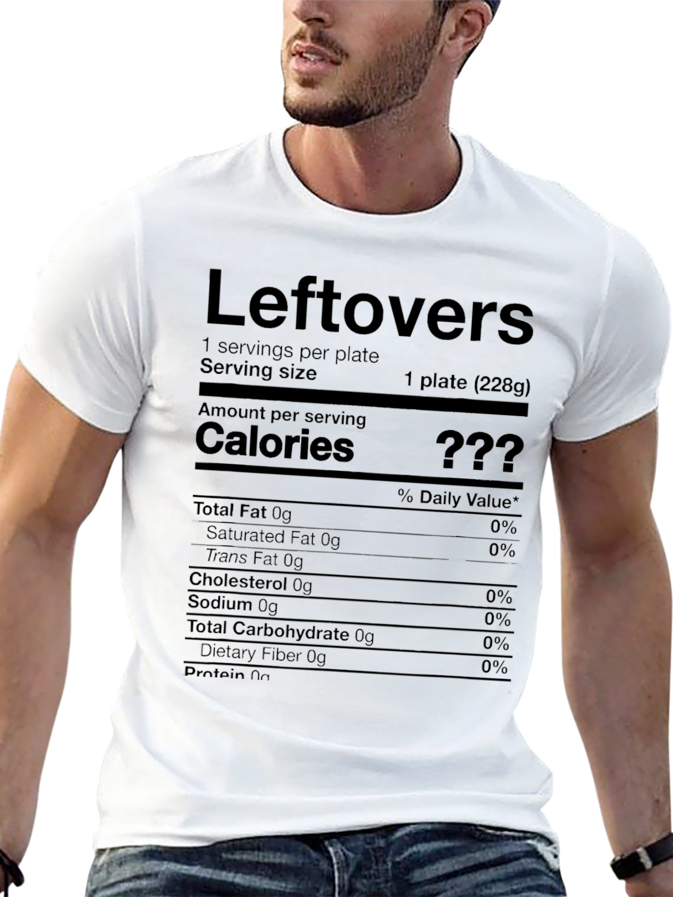Leftovers Nutrition Facts T-Shirt - Funny Foodie Tee