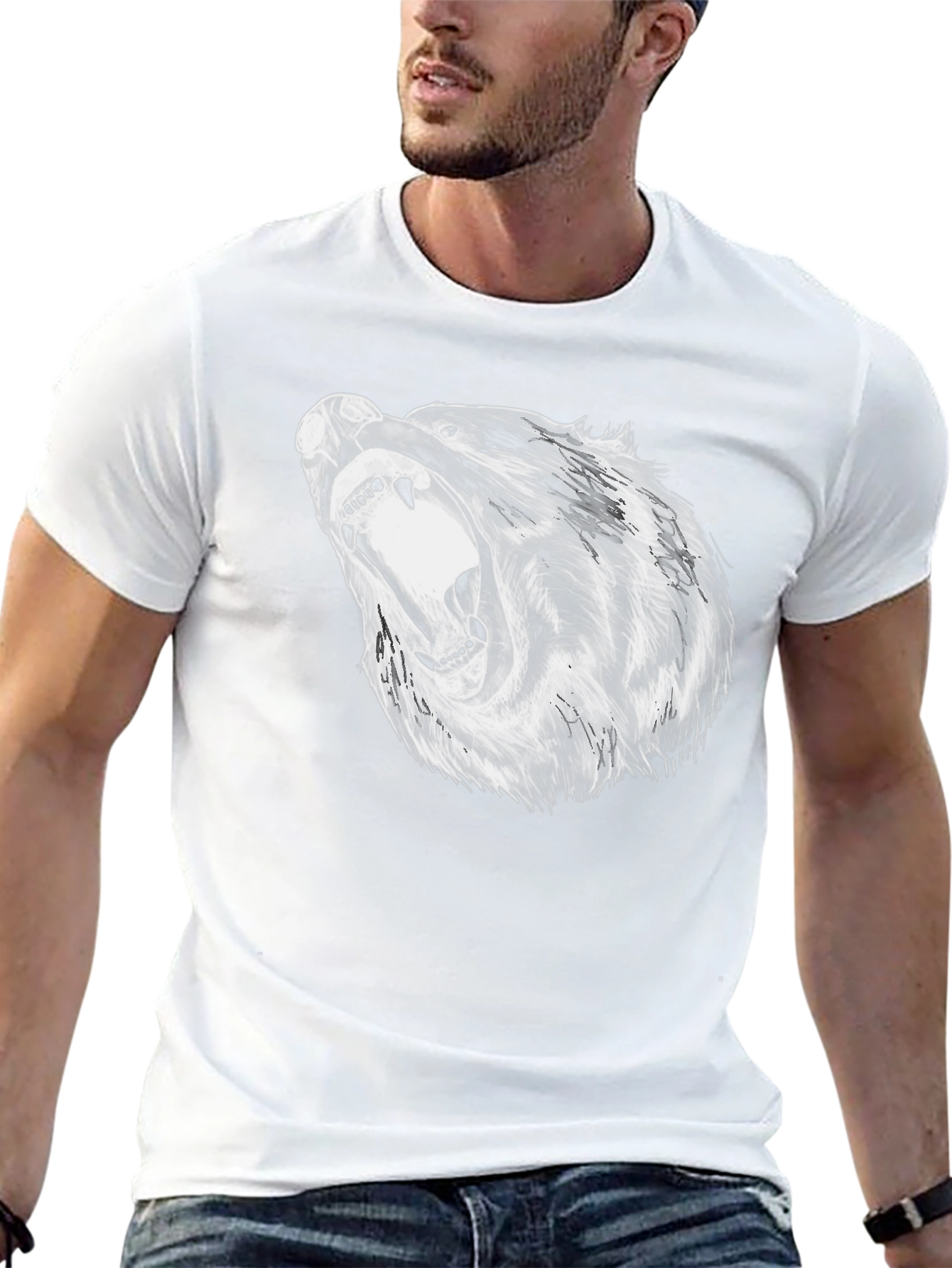 Bold Bear Graphic Black T-Shirt