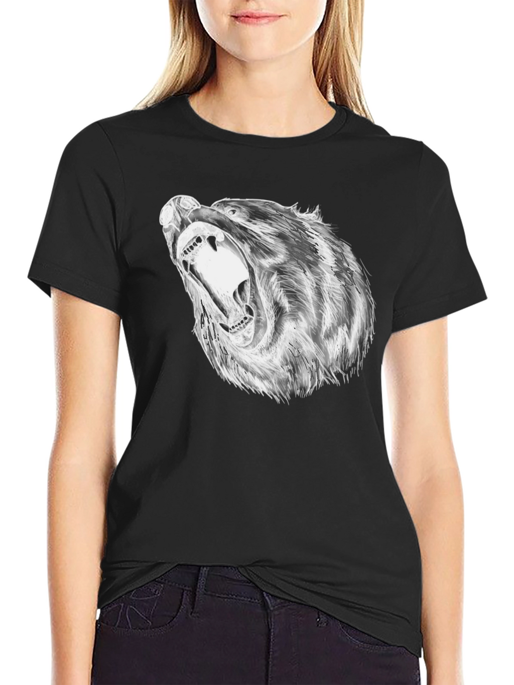 Bold Bear Graphic Black T-Shirt