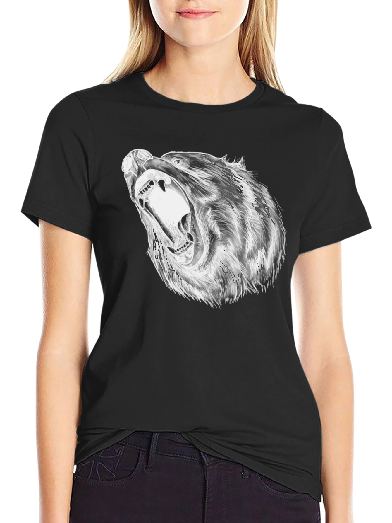 Bold Bear Graphic Black T-Shirt