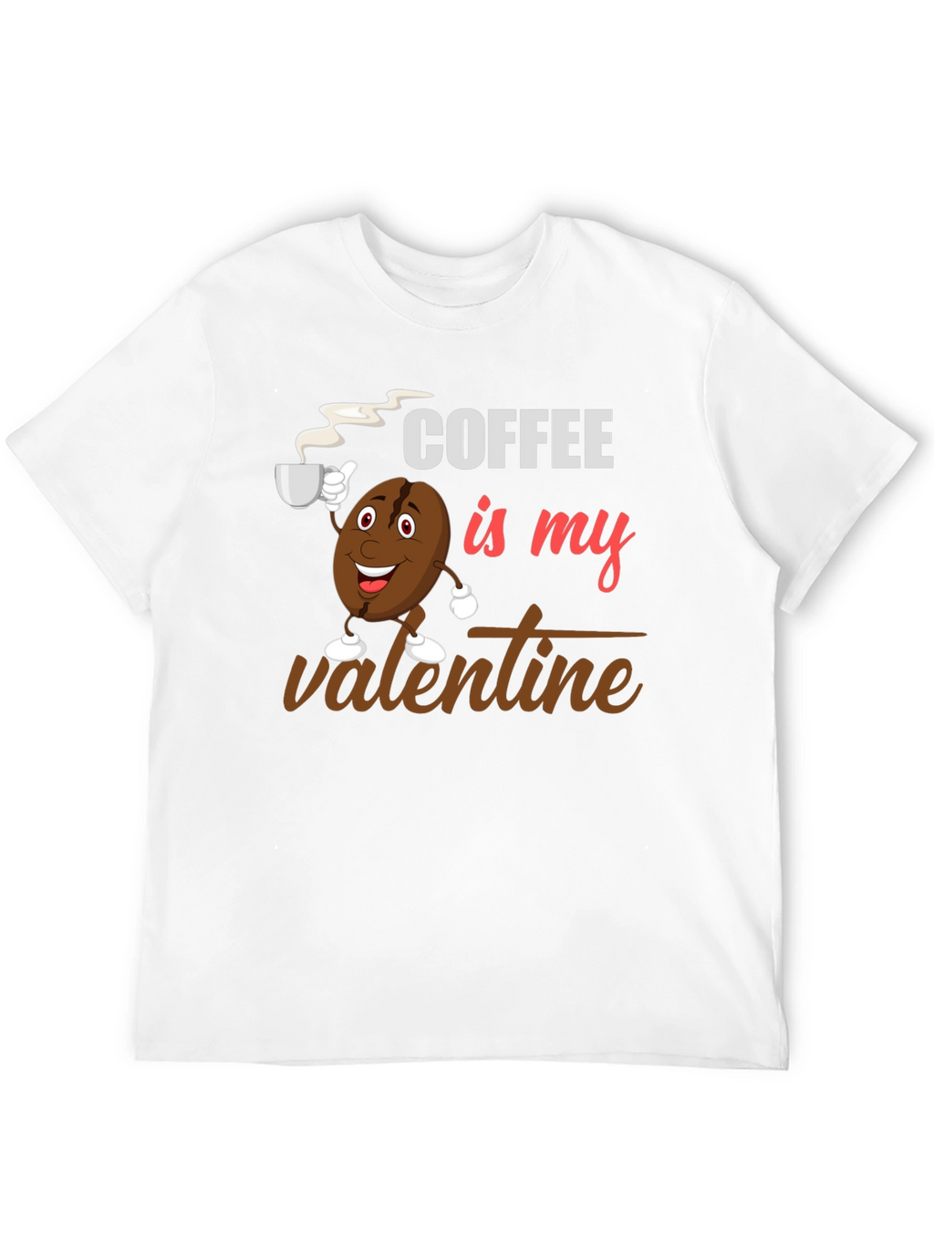 Coffee Is My Valentine Black Graphic T-Shirt