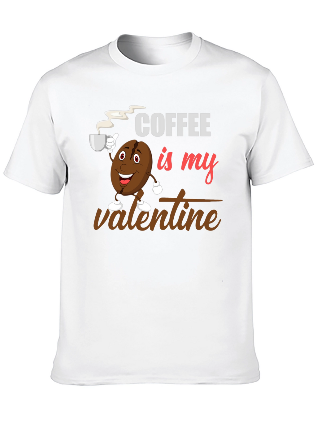 Coffee Is My Valentine Black Graphic T-Shirt