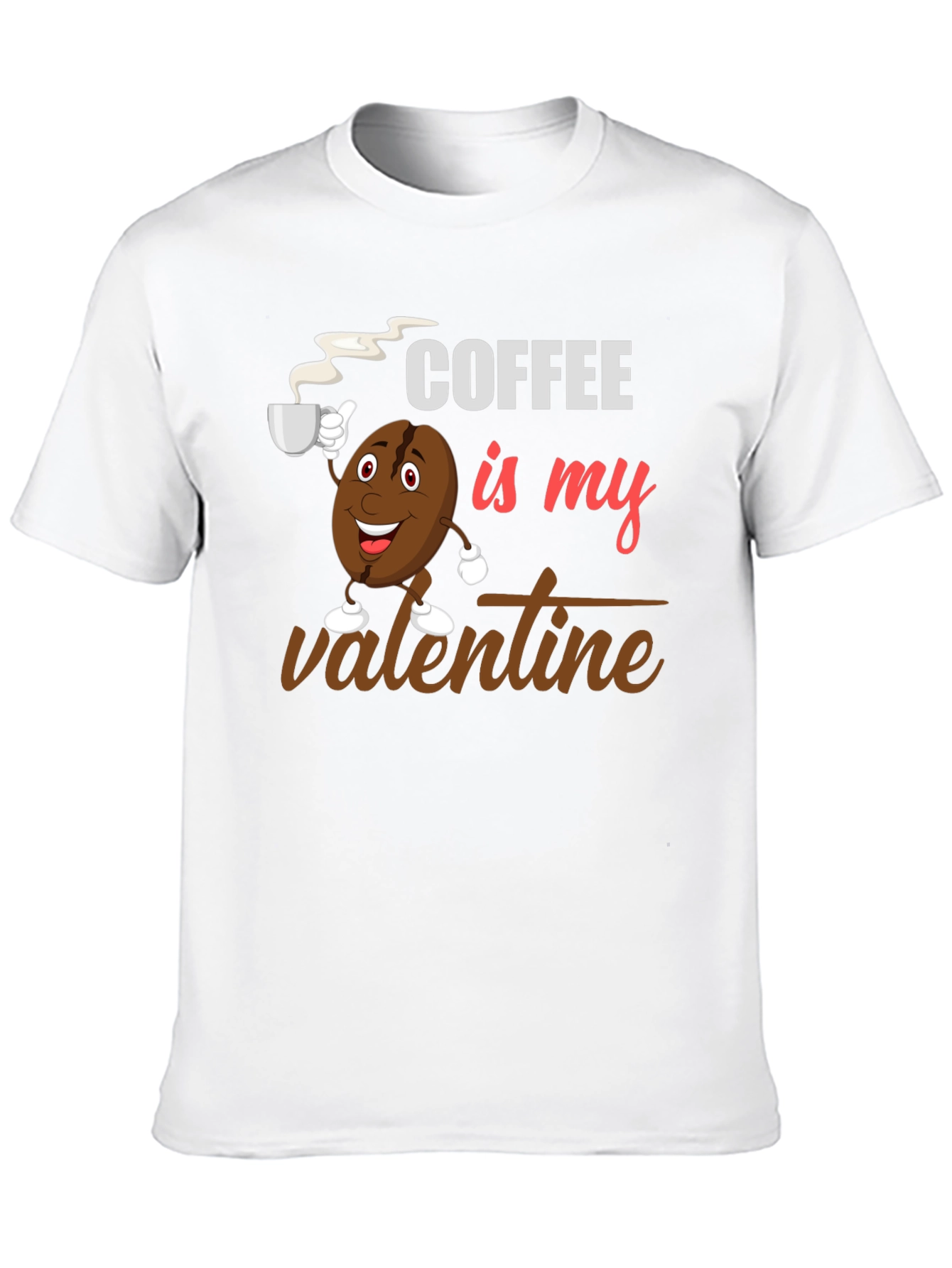 Coffee Is My Valentine Black Graphic T-Shirt