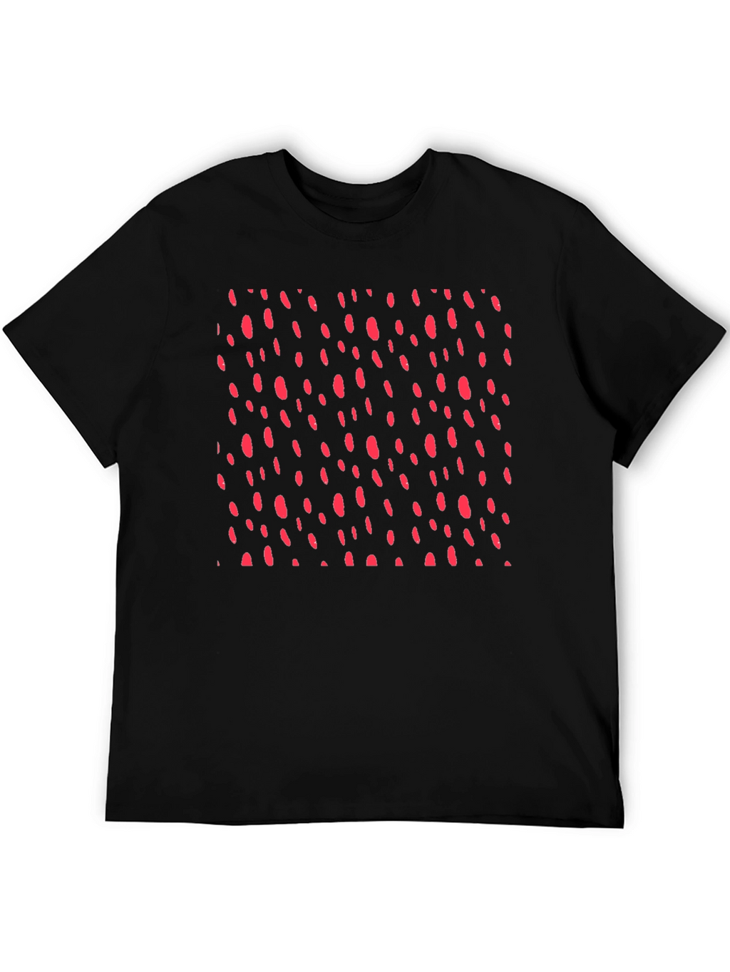 Modern Black T-Shirt with Red Dot Design
