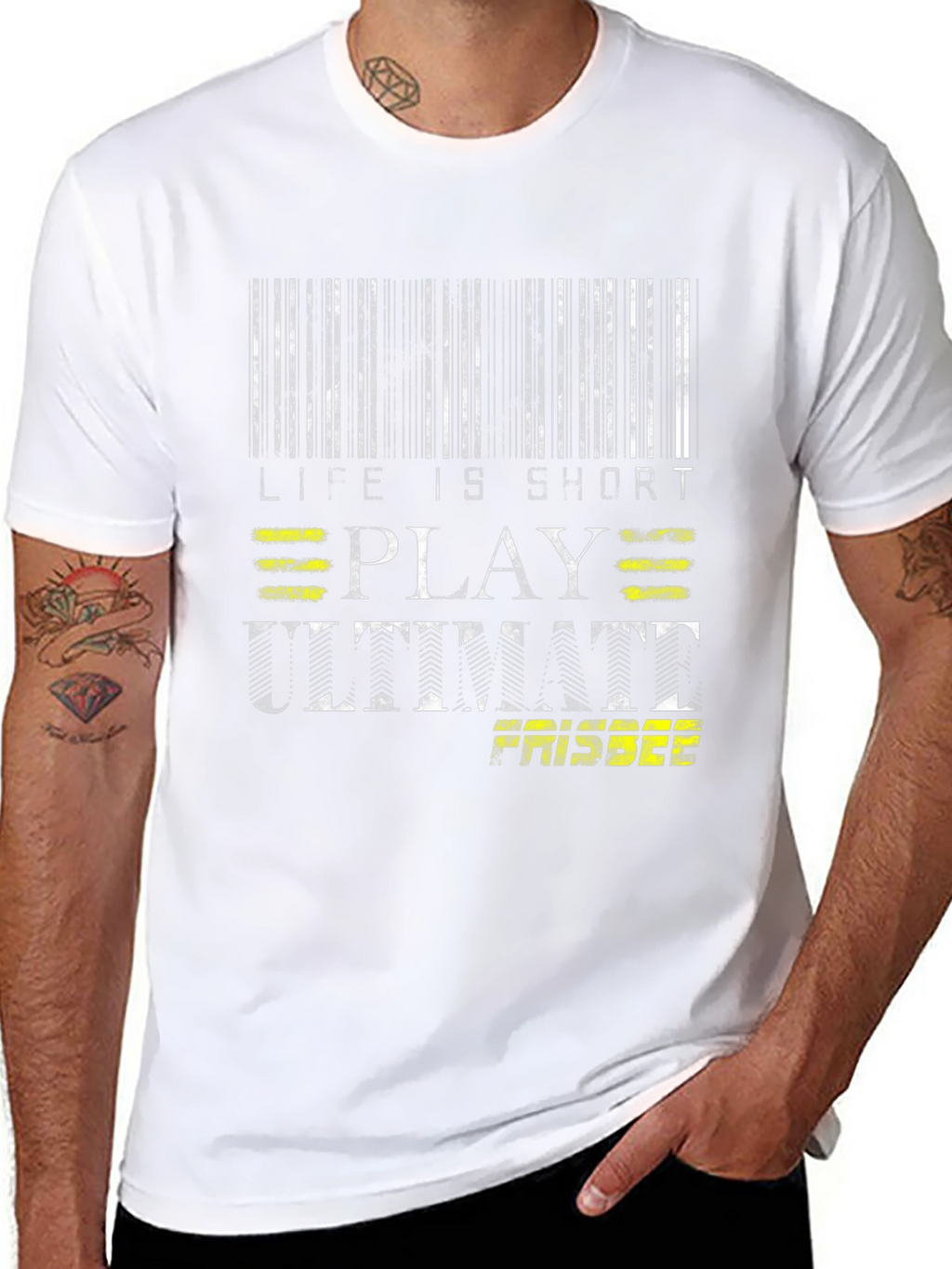 Life is Short Play Ultimate Frisbee Black T-Shirt