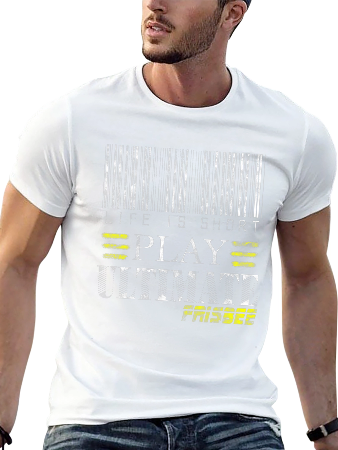 Life is Short Play Ultimate Frisbee Black T-Shirt